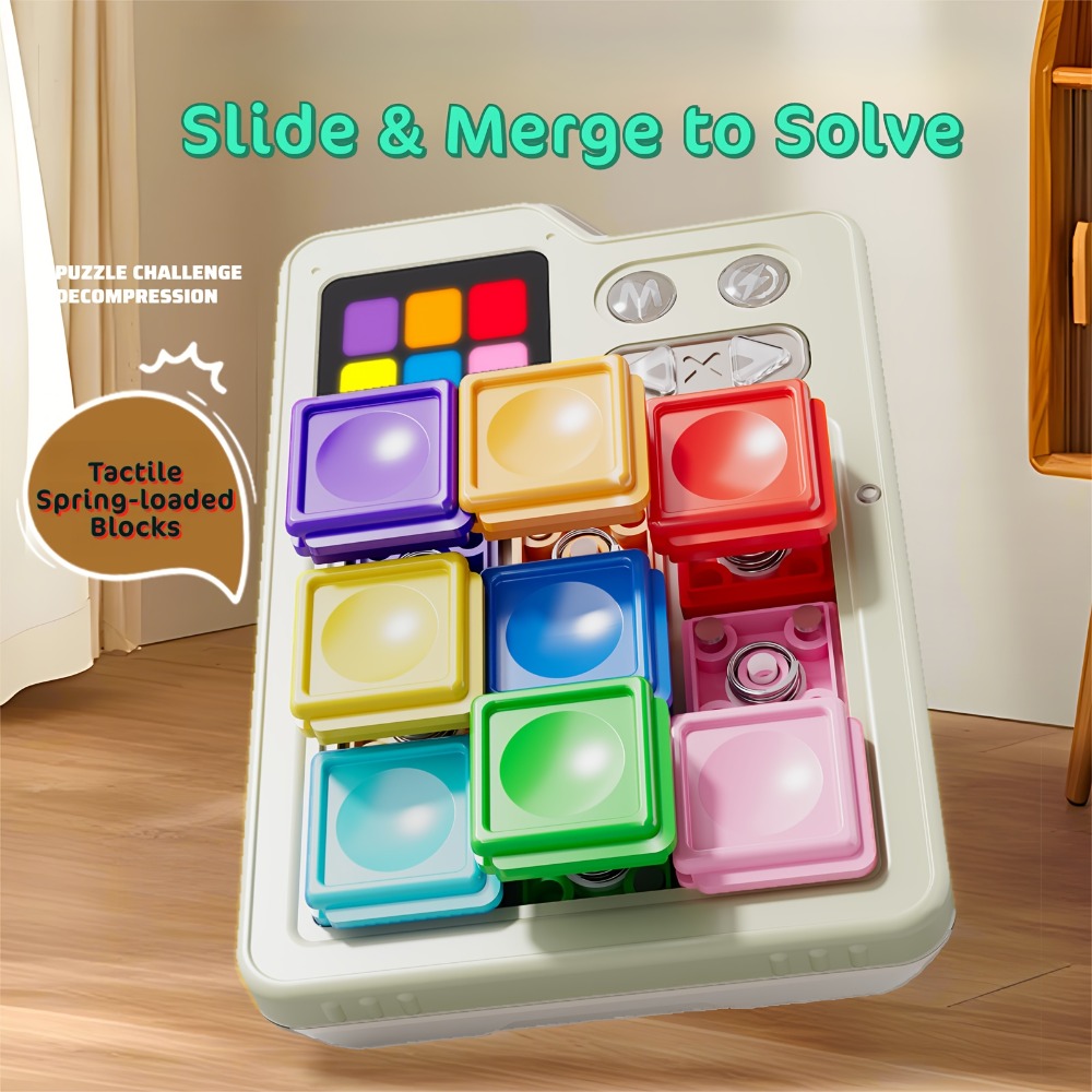 Board Game Education - ของเล่นพ็อกเก็ตคล็อตสกี้สำหรับเด็ก ช่วยคลายเครียด เกมกระดานอิเล็กทรอนิกส์แบบเหนี่ยวนำ และเกมบล็อกเลื่อนเพื่อการศึกษา