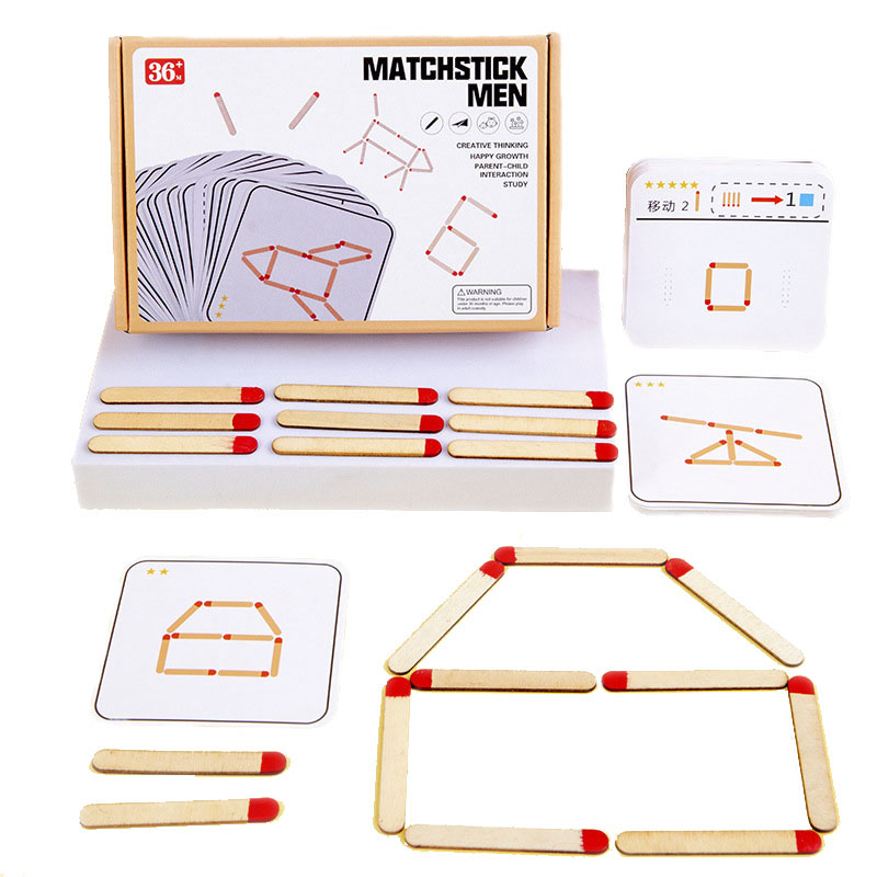 Board Game Education - Montessori ตรงกันปริศนาเกมของเล่นไม้ DIY คณิตศาสตร์เรขาคณิต Board เกม
