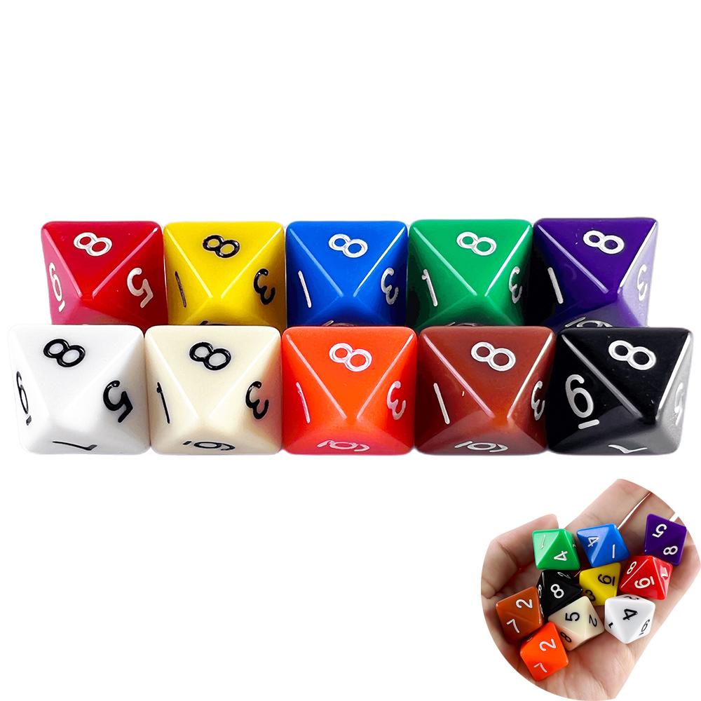 Board Game Viral - D8 ลูกเต๋าหลายเหลี่ยม 15.5 มม.TRPG DND เกมลูกเต๋าดิจิตอลชุด