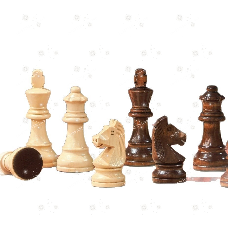 Chess Set Wooden - ตัวหมากรุกไม้ขนาดมาตรฐาน 3.75 นิ้ว สำหรับการแข่งขัน พร้อมราชินีสำรอง 2