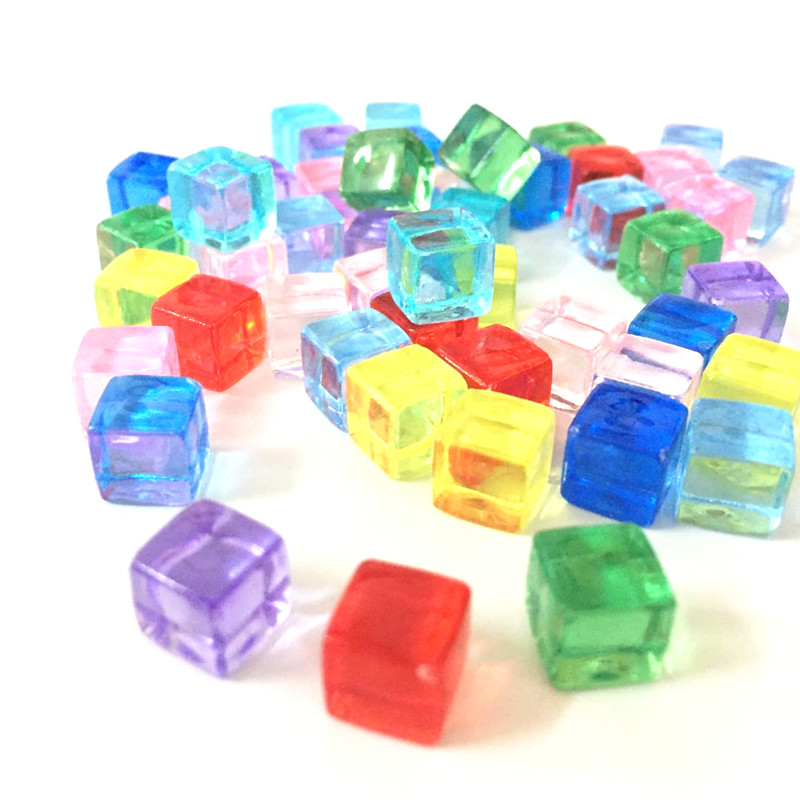 Board Game Sequence - 50ชิ้น/เซ็ต13สี8Mmมุมสแควร์คริสตัลลูกเต๋าหมากรุกชิ้นมุมขวาตะแกรงสำหรับปริศนาเกม
