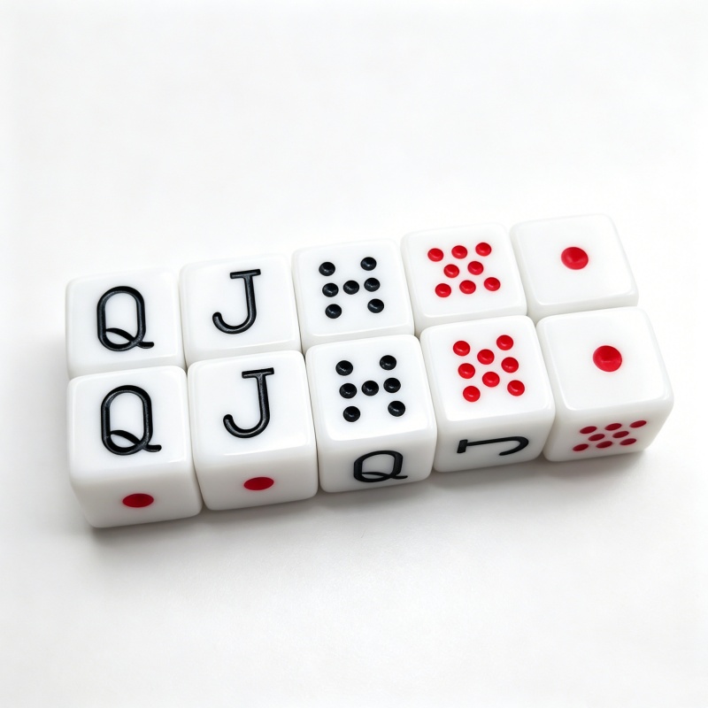 Board Game Viral - 10 ชิ้น/เซ็ต 16 มม.โป๊กเกอร์ลูกเต๋าเกมสแควร์ขอบอะคริลิคลูกเต๋า JQK Famlily
