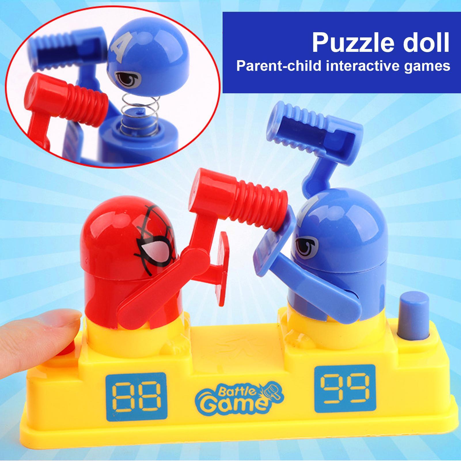 Board Game Land - เกมต่อสู้บนโต๊ะ หุ่นยนต์ต่อสู้ขนาดเล็ก ของเล่นหุ่นยนต์ต่อสู้ เกมเก่าแบบพกพา เกมกระดานสำหรับเด็ก เกมต่อยมวย