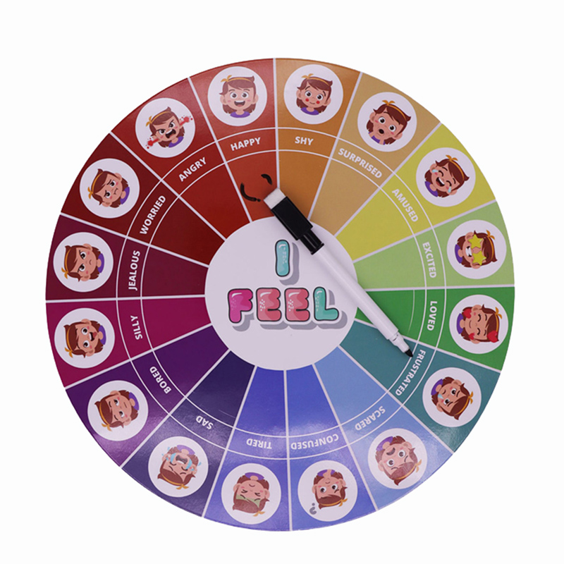 Board Game English For Kids - 28ซม. เด็กหญิงเด็กชายอารมณ์เพื่อการเรียนรู้การหมุนด้วยแม่เหล็กรูเล็ตของเด็กเกมกระดานภาษาอังกฤษตัวดูดตัวชี้การสอนของเล่นช่วย