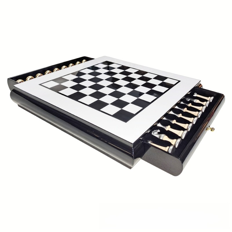 ชุดหมากรุกไม้เคลือบเงาแบบเปียโ - Chess Set Wooden บทวิจารณ์และราคา